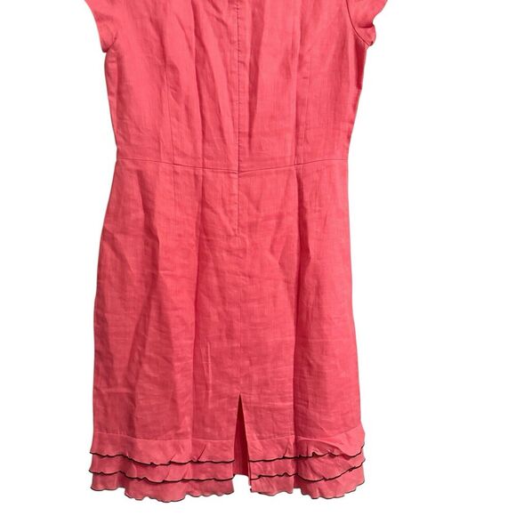 Mercer & Madison Sz 10 Linen Dress‎ Feminine Ruffles Office Cruise - Picture 4 of 15